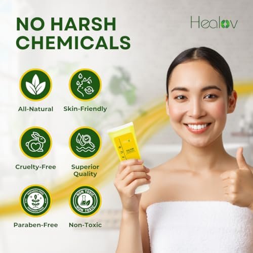 Healov Sulfur Soap – Sulfur Face & Body Wash for Acne – Sulphur Exfoliating Facial Cleanser Absorbs Excess Oil, Reduces Breakouts, & Cleanses Skin – Natural Cystic Acne, Rosacea Skin Care Treatment - görsel 12