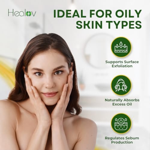 Healov Sulfur Soap – Sulfur Face & Body Wash for Acne – Sulphur Exfoliating Facial Cleanser Absorbs Excess Oil, Reduces Breakouts, & Cleanses Skin – Natural Cystic Acne, Rosacea Skin Care Treatment - görsel 8