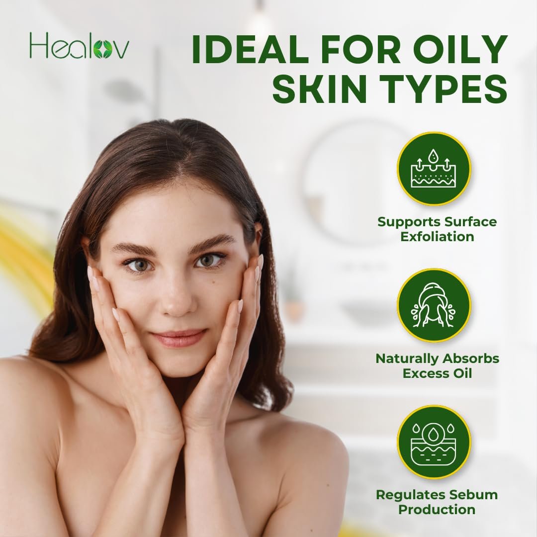 Healov Sulfur Soap – Sulfur Face & Body Wash for Acne – Sulphur Exfoliating Facial Cleanser Absorbs Excess Oil, Reduces Breakouts, & Cleanses Skin – Natural Cystic Acne, Rosacea Skin Care Treatment - görsel 7