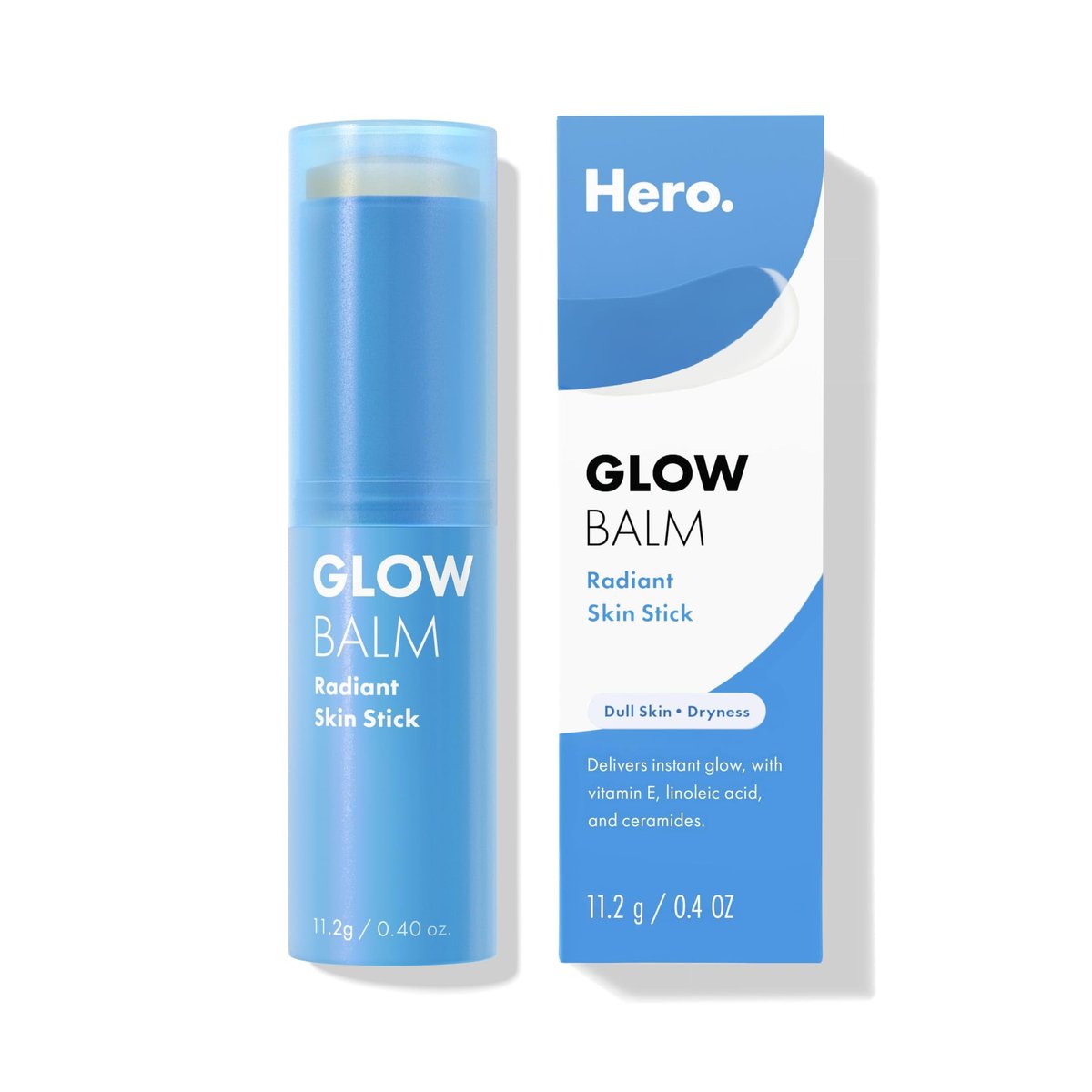 Hero Cosmetics Glow Balm Radiant Skin Stick – Instantly Dewy, Non-Comedogenic Face Moisturizer for Acne-Prone Skin (0.4 oz) Avelisse