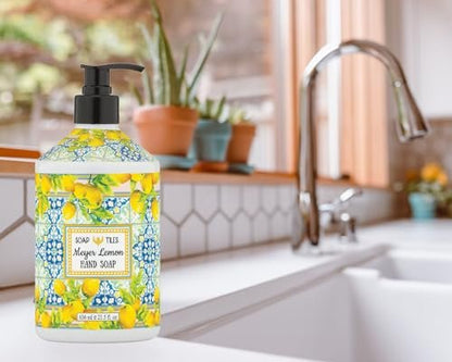 Home & Body Company Soap Tiles Hand Soap - 4 Pack (21.5 fl oz Each) - Sweet Orange, Olive Thyme, Pomegranate, Meyer Lemon Avelisse