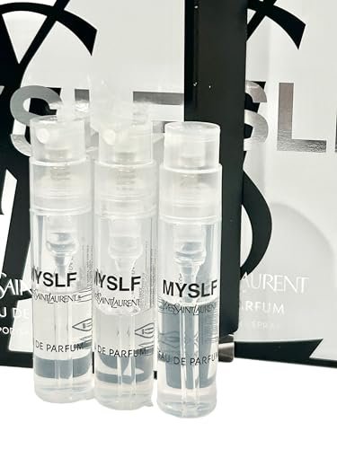 Yves Saint Laurent MYSLF Sample Spray Perfume Trial Size – 3 x 1.2 ml / 0.04 fl oz Vials (Partially Filled)