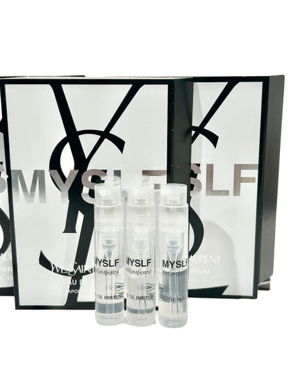 Yves Saint Laurent MYSLF Sample Spray Perfume Trial Size – 3 x 1.2 ml / 0.04 fl oz Vials (Partially Filled)