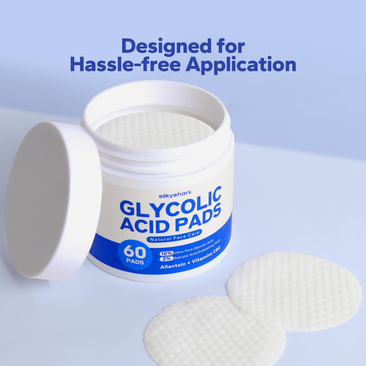 SilkyShark Glycolic Acid Resurfacing Pads – 10% Glycolic + 2% Salicylic Acid, 60-Count Exfoliating Face Pads for Radiant Skin Renewal - görsel 13