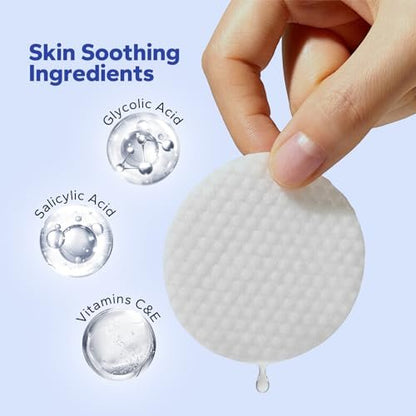 SilkyShark Glycolic Acid Resurfacing Pads – 10% Glycolic + 2% Salicylic Acid, 60-Count Exfoliating Face Pads for Radiant Skin Renewal