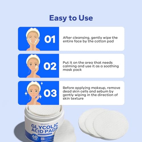 SilkyShark Glycolic Acid Resurfacing Pads – 10% Glycolic + 2% Salicylic Acid, 60-Count Exfoliating Face Pads for Radiant Skin Renewal - görsel 12