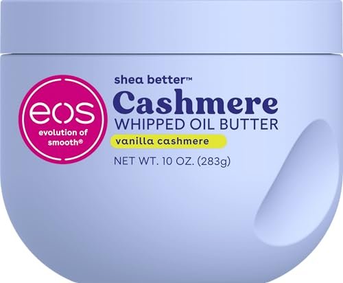 eos Cashmere Whipped Oil Body Butter - Vanilla Cashmere - 72 Hour Weightless Moisture for Dry Skin - 10 oz Avelisse
