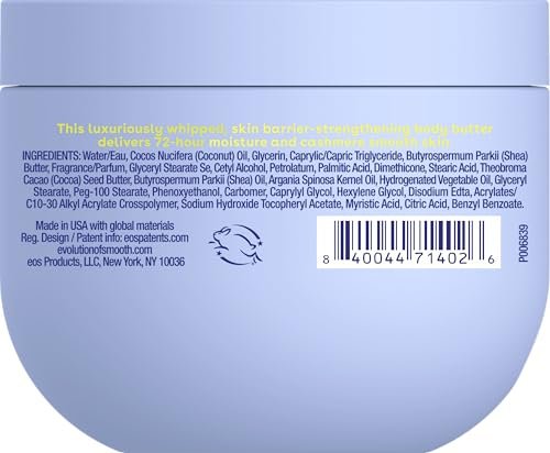 eos Cashmere Whipped Oil Body Butter - Vanilla Cashmere - 72 Hour Weightless Moisture for Dry Skin - 10 oz Avelisse