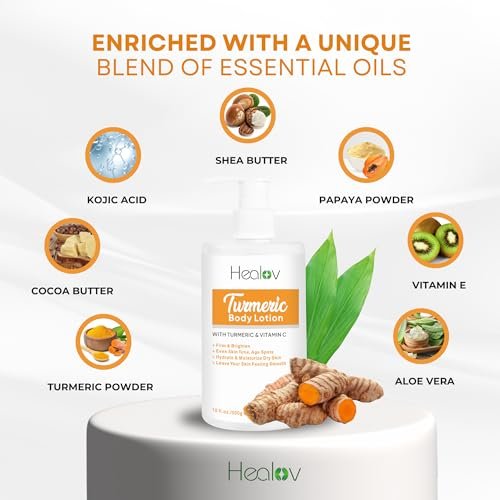 Herblov Turmeric Lotion for Dark Spots – Natural Skin Brightening Cream for Face & Body – Even Tone, Clear Scars & Hyperpigmentation (10 oz) - görsel 10