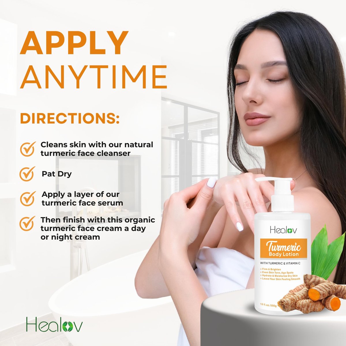 Herblov Turmeric Lotion for Dark Spots – Natural Skin Brightening Cream for Face & Body – Even Tone, Clear Scars & Hyperpigmentation (10 oz) - görsel 13