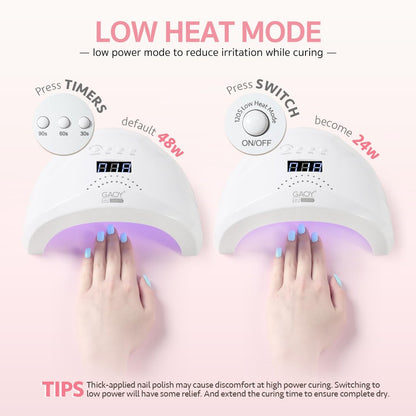 GAOY UV LED Nail Lamp with LCD Display – Professional Nail Dryer with Automatic Sensor, 4 Timers & Sensitive Mode