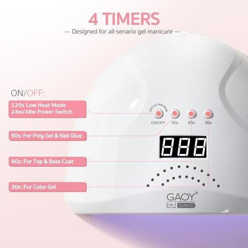GAOY UV LED Nail Lamp with LCD Display – Professional Nail Dryer with Automatic Sensor, 4 Timers & Sensitive Mode - görsel 4