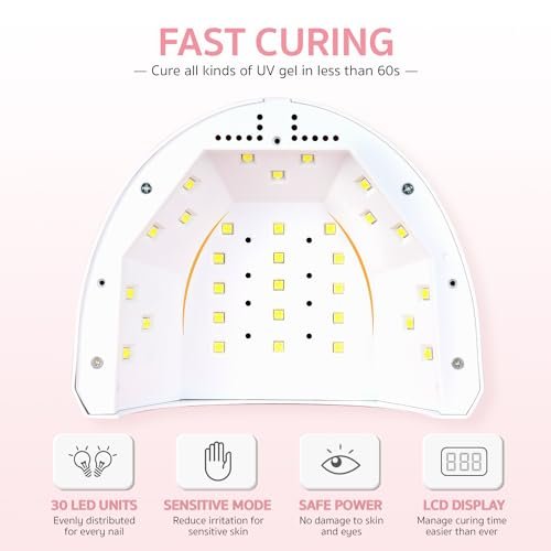 GAOY UV LED Nail Lamp with LCD Display – Professional Nail Dryer with Automatic Sensor, 4 Timers & Sensitive Mode - görsel 6