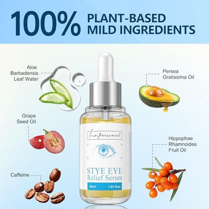 LA. PERSONAL Eye Relief Serum for Eyelid Bumps - Gentle Formula with Avocado Oil, Sea Buckthorn Oil & Caffeine - 1.01 Fl Oz Avelisse