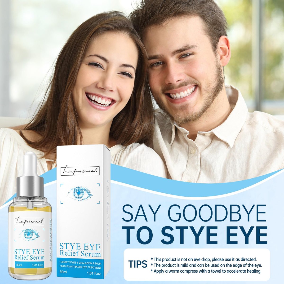 LA. PERSONAL Eye Relief Serum for Eyelid Bumps - Gentle Formula with Avocado Oil, Sea Buckthorn Oil & Caffeine - 1.01 Fl Oz Avelisse