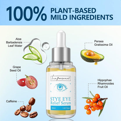LA. PERSONAL Eye Relief Serum for Eyelid Bumps - Gentle Formula with Avocado Oil, Sea Buckthorn Oil & Caffeine - 1.01 Fl Oz Avelisse