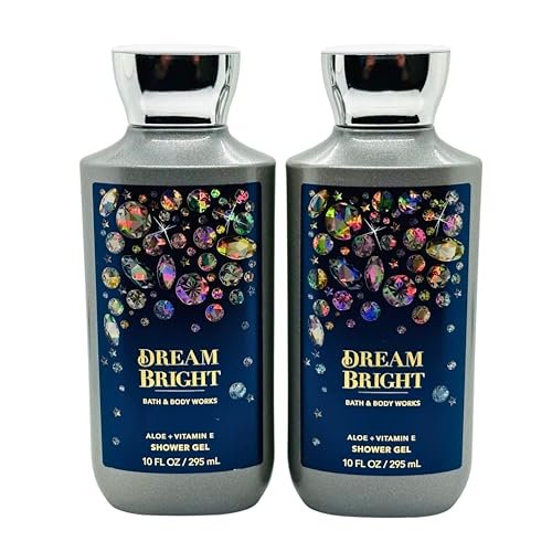 Bath & Body Works Shea + Vitamin E Shower Gel, Set of 2, 10 oz Each (Dream Bright) Avelisse