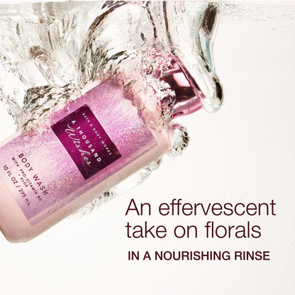 Bath & Body Works A Thousand Wishes Body Wash - Nourishing Cleanser with Pro-Vitamin B5 & Aloe, Prosecco & Peony Scent, Gentle for Daily Use, 10 fl oz (Pack of 2) Avelisse