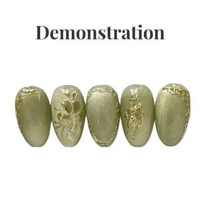Non-Wipe Clear Gel Semi-Solid 6g – Mirror Chrome Powder Nail Art 3D Sculpture Style Embossed Gel