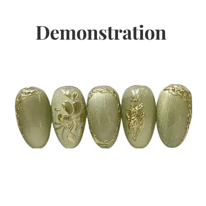 Non-Wipe Clear Gel Semi-Solid 6g – Mirror Chrome Powder Nail Art 3D Sculpture Style Embossed Gel