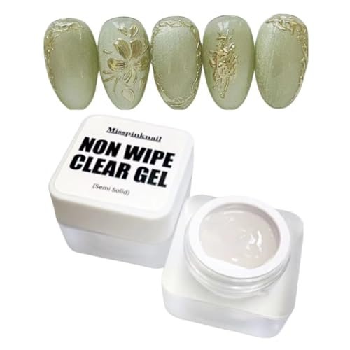 Non-Wipe Clear Gel Semi-Solid 6g – Mirror Chrome Powder Nail Art 3D Sculpture Style Embossed Gel - görsel 2