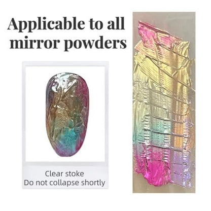 Non-Wipe Clear Gel Semi-Solid 6g – Mirror Chrome Powder Nail Art 3D Sculpture Style Embossed Gel