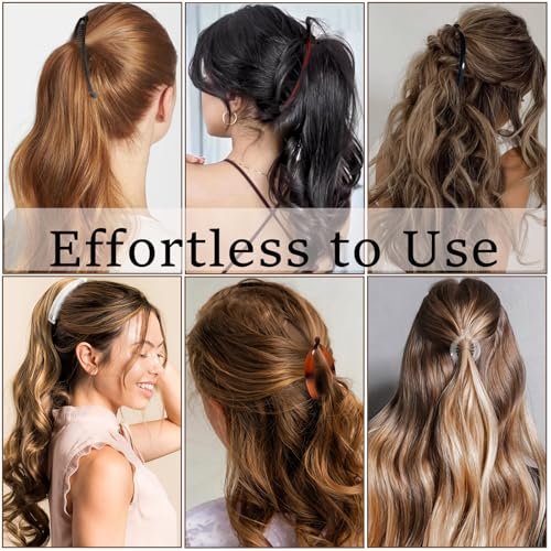 12-Piece Banana Hair Clips Set – Vintage Fishtail Clincher Combs for Thick & Thin Hair, Acrylic Jaw Clips for Women & Girls - görsel 8