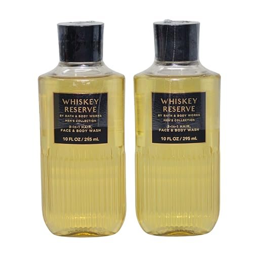 Bath & Body Works Shea + Vitamin E Shower Gel, Set of 2, 10 oz Each (Whiskey Reserve) Avelisse