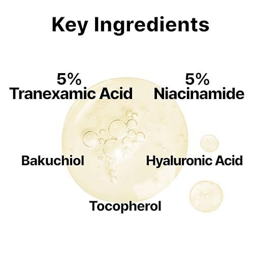 DearMYDEW 5% Tranexamic Acid Serum with 5% Niacinamide & Bakuchiol - Dark Spot Corrector for Hyperpigmentation, Acne Scars, Sun Spots - Korean Skincare, 1 Fl Oz Avelisse