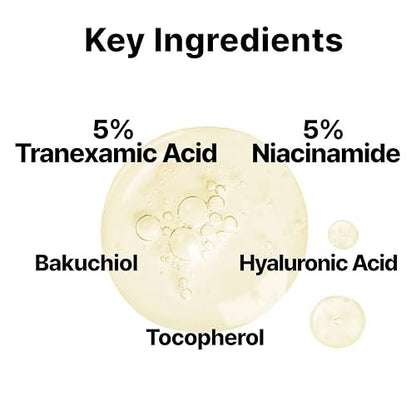 DearMYDEW 5% Tranexamic Acid Serum with 5% Niacinamide & Bakuchiol - Dark Spot Corrector for Hyperpigmentation, Acne Scars, Sun Spots - Korean Skincare, 1 Fl Oz Avelisse