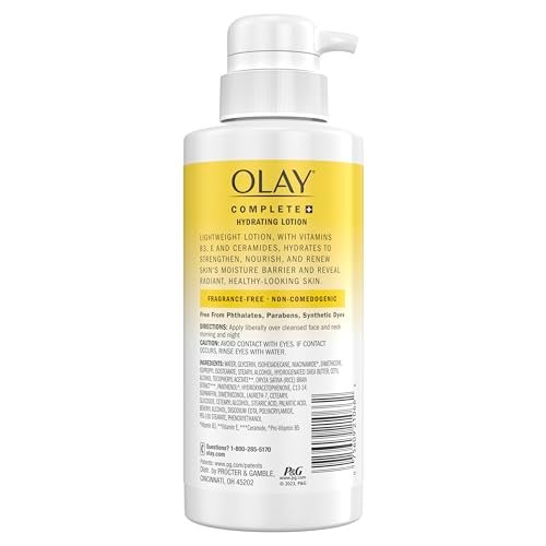 Olay Complete+ Hydrating Lotion Fragrance-Free, 10.1 FL OZ - 3-in-1 Nourishing Face Moisturizer with Vitamin B3, Vitamin E, and Ceramides for All Skin Types Avelisse
