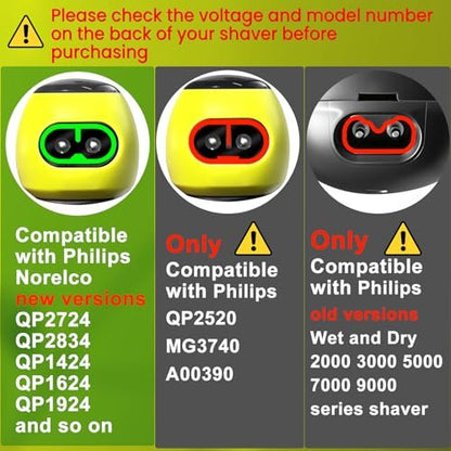 BENSN 5V Charger Cord Compatible with Philips Norelco Shaver Series 2000 3000 5000 7000 9000, 2400 3900 5400 5000X 7200 i9000 MG7910 MG5910 MG9510 MG9522 MG3919 MG7970 MG5970 BG5495 XP9402 HS9980