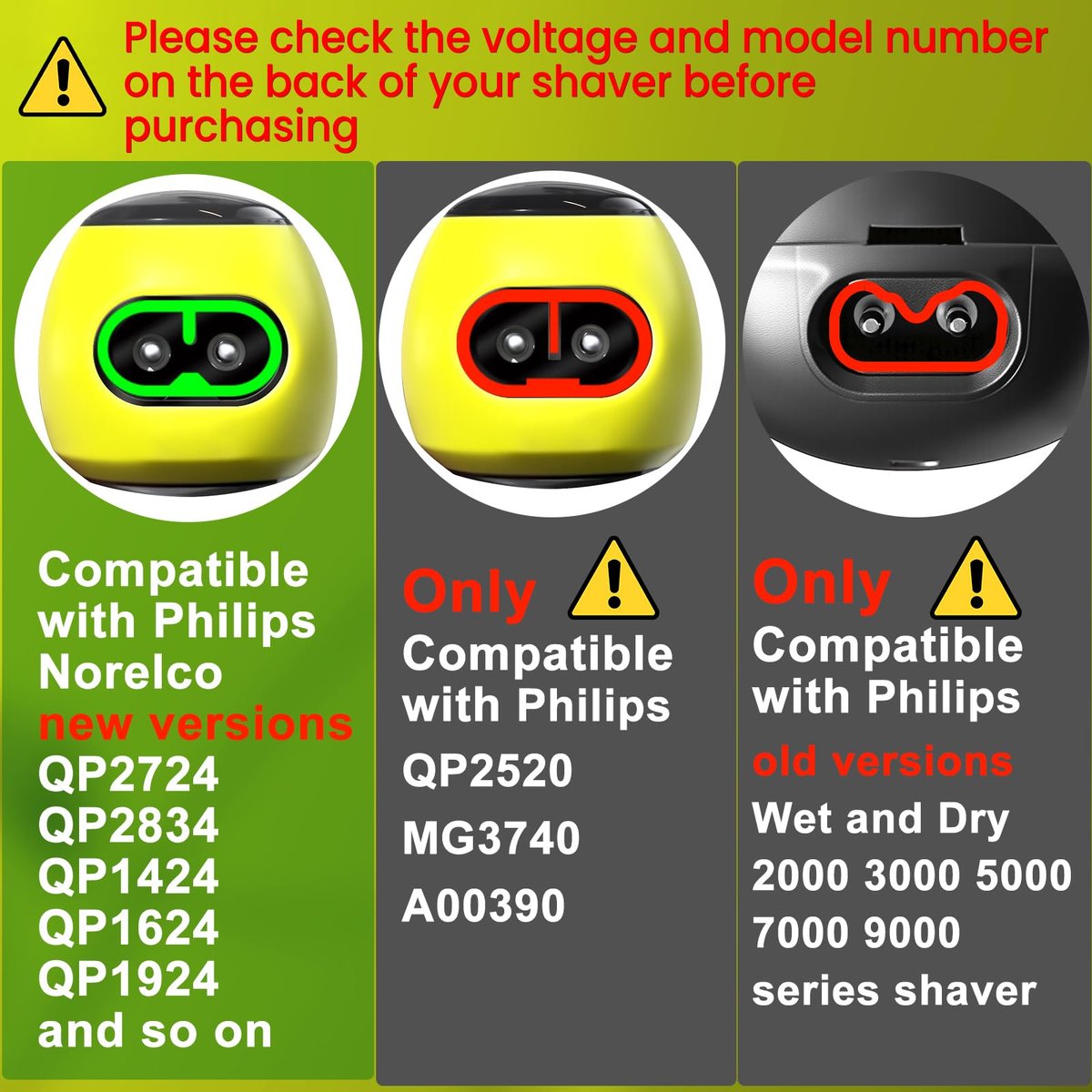 BENSN 5V Charger Cord Compatible with Philips Norelco Shaver Series 2000 3000 5000 7000 9000, 2400 3900 5400 5000X 7200 i9000 MG7910 MG5910 MG9510 MG9522 MG3919 MG7970 MG5970 BG5495 XP9402 HS9980 - görsel 5