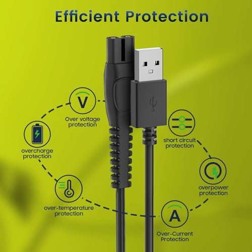 BENSN 5V Charger Cord Compatible with Philips Norelco Shaver Series 2000 3000 5000 7000 9000, 2400 3900 5400 5000X 7200 i9000 MG7910 MG5910 MG9510 MG9522 MG3919 MG7970 MG5970 BG5495 XP9402 HS9980 - görsel 10