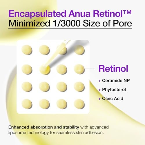 ANUA Retinol Serum 0.3% with 5% Niacinamide – Gentle Korean Skincare for Smooth, Renewed & Hydrated Glass Skin (1.01 fl oz) Avelisse