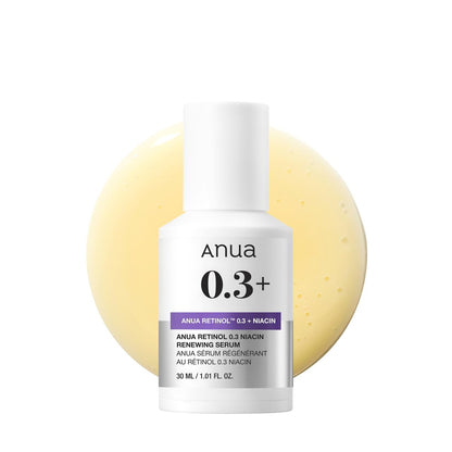 ANUA Retinol Serum 0.3% with 5% Niacinamide – Gentle Korean Skincare for Smooth, Renewed & Hydrated Glass Skin (1.01 fl oz) Avelisse
