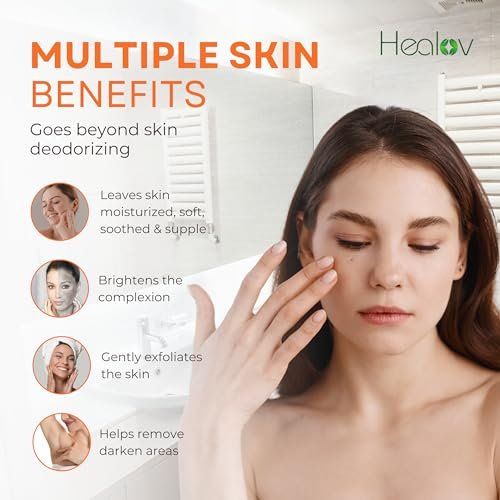 Healov Persimmon Body Wash for Body Odor Control – Purifying Deodorizing Soap – Eliminates Odor on Underarms, Intimate Areas, Feet – Natural Deodorant Soap, Safe for Kids, 16.9 oz Avelisse