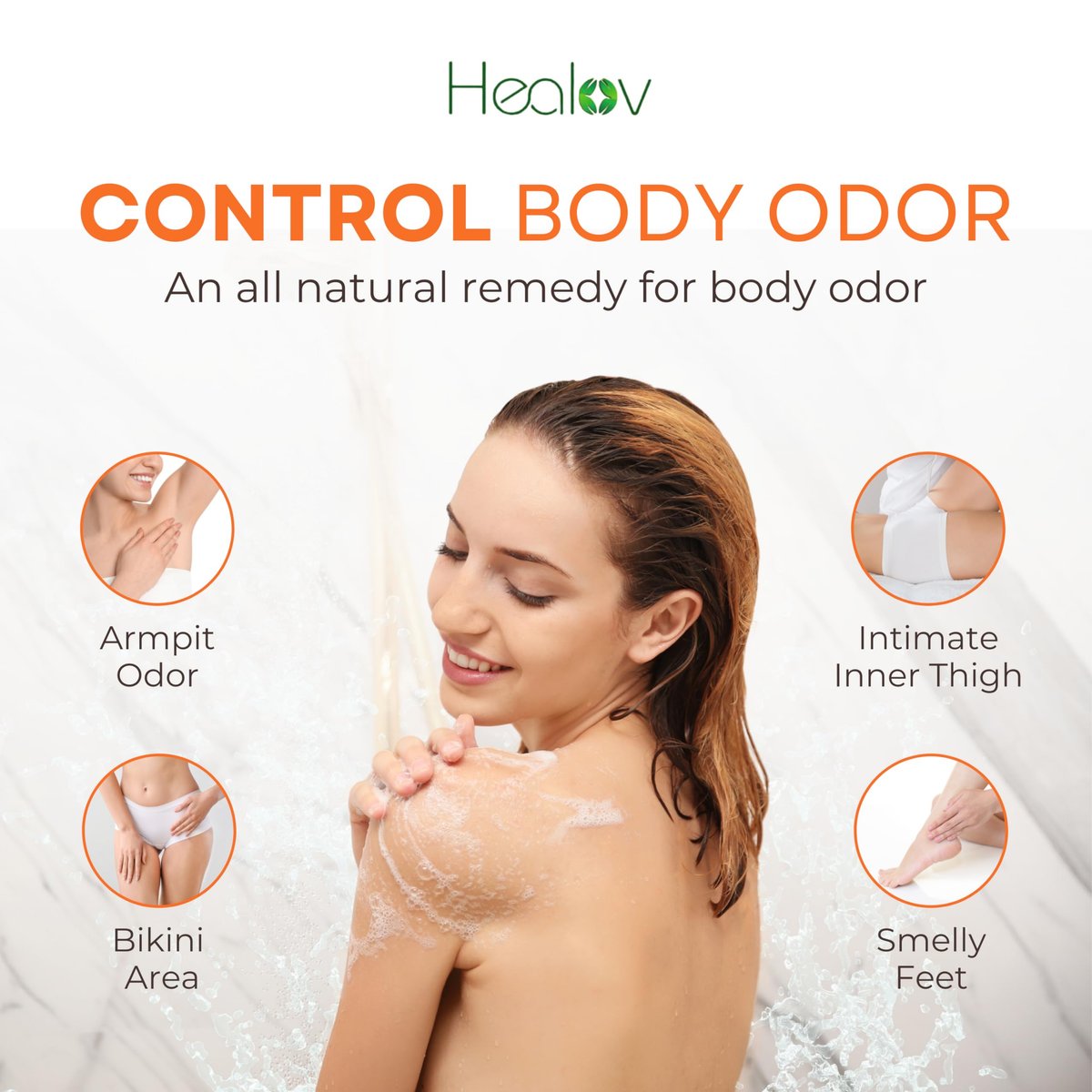 Healov Persimmon Body Wash for Body Odor Control – Purifying Deodorizing Soap – Eliminates Odor on Underarms, Intimate Areas, Feet – Natural Deodorant Soap, Safe for Kids, 16.9 oz Avelisse