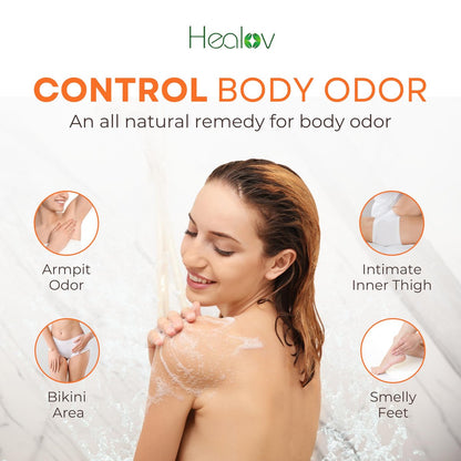 Healov Persimmon Body Wash for Body Odor Control – Purifying Deodorizing Soap – Eliminates Odor on Underarms, Intimate Areas, Feet – Natural Deodorant Soap, Safe for Kids, 16.9 oz Avelisse
