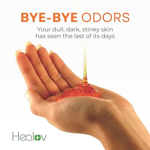 Healov Persimmon Body Wash for Body Odor Control – Purifying Deodorizing Soap – Eliminates Odor on Underarms, Intimate Areas, Feet – Natural Deodorant Soap, Safe for Kids, 16.9 oz Avelisse