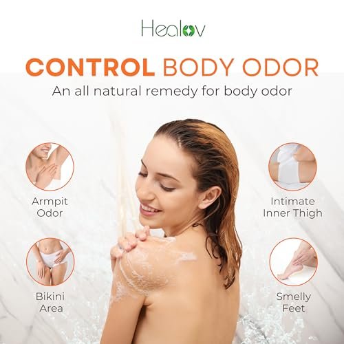 Healov Persimmon Body Wash for Body Odor Control – Purifying Deodorizing Soap – Eliminates Odor on Underarms, Intimate Areas, Feet – Natural Deodorant Soap, Safe for Kids, 16.9 oz Avelisse