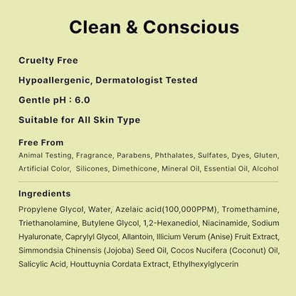 DearMYDEW 10% Azelaic Acid Serum with Niacinamide, Salicylic Acid, Allantoin – Rosacea & Redness Relief, Reduce Cystic Acne Scars & Pimples, Non-Comedogenic Korean Skincare, 1 Fl Oz Avelisse