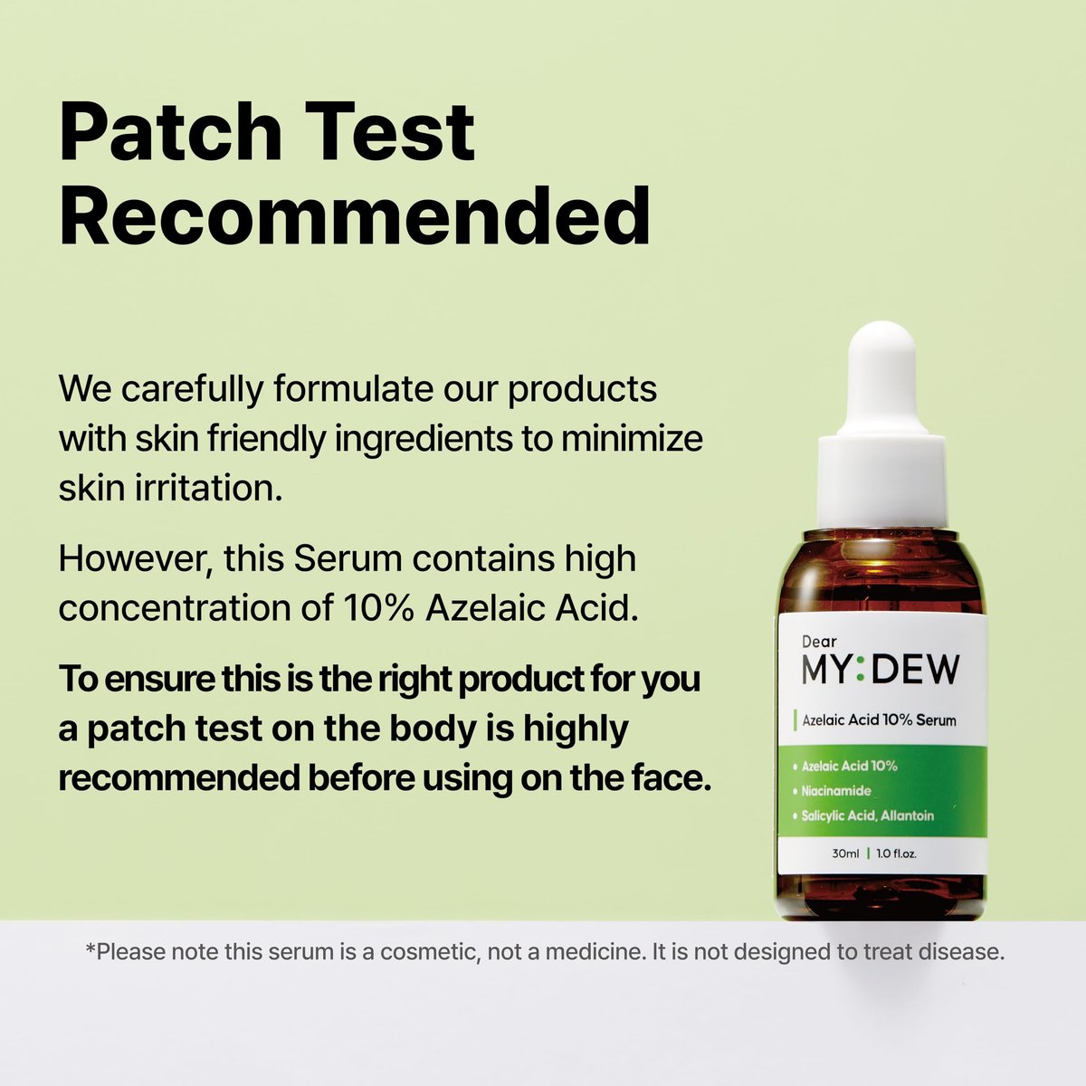 DearMYDEW 10% Azelaic Acid Serum with Niacinamide, Salicylic Acid, Allantoin – Rosacea & Redness Relief, Reduce Cystic Acne Scars & Pimples, Non-Comedogenic Korean Skincare, 1 Fl Oz Avelisse