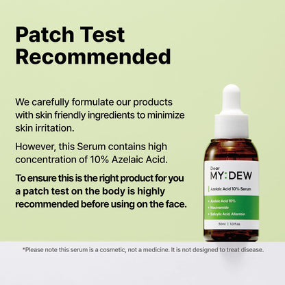 DearMYDEW 10% Azelaic Acid Serum with Niacinamide, Salicylic Acid, Allantoin – Rosacea & Redness Relief, Reduce Cystic Acne Scars & Pimples, Non-Comedogenic Korean Skincare, 1 Fl Oz Avelisse