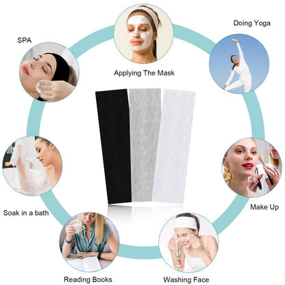 Mabor 3-Piece Non-Slip Headbands Set - Soft Elastic Stretchy Sweat Headbands for Women & Girls - Yoga, Workout, Sports - White, Black, Grey