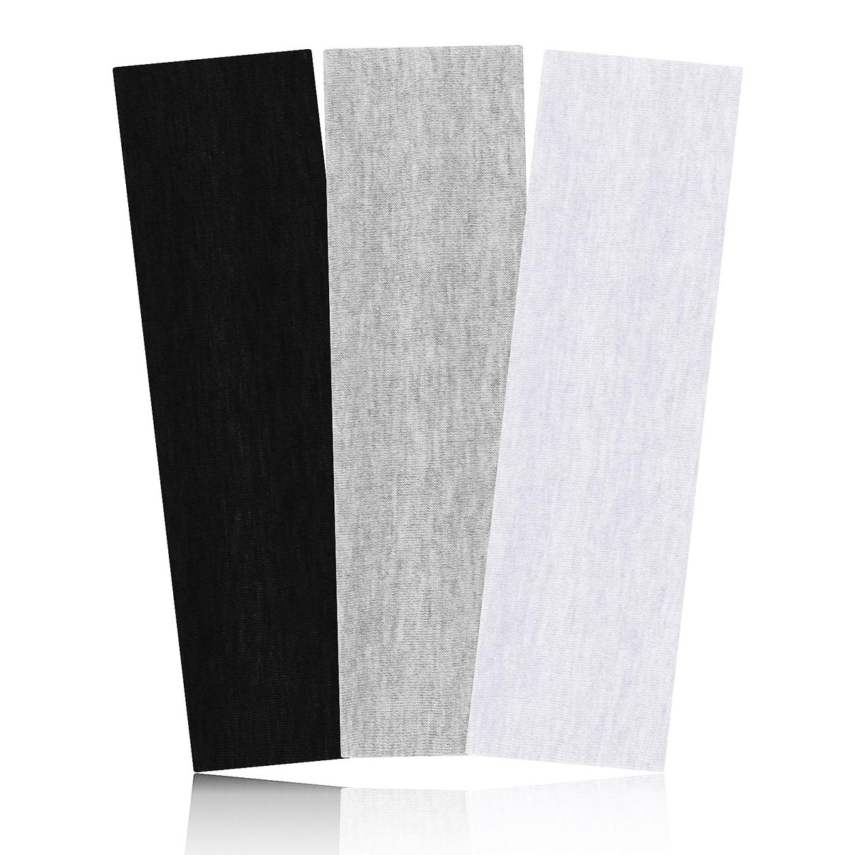 Mabor 3-Piece Non-Slip Headbands Set - Soft Elastic Stretchy Sweat Headbands for Women & Girls - Yoga, Workout, Sports - White, Black, Grey - görsel 1