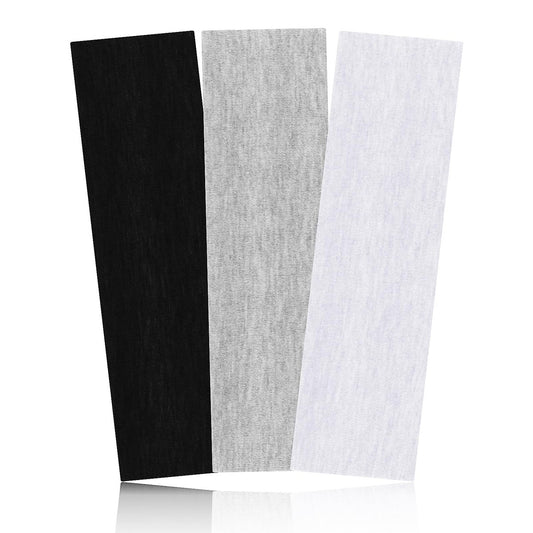 Mabor 3-Piece Non-Slip Headbands Set - Soft Elastic Stretchy Sweat Headbands for Women & Girls - Yoga, Workout, Sports - White, Black, Grey