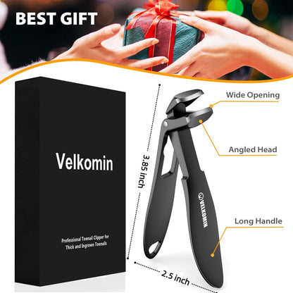 Long Handled Curved Head Toenail Clippers for Seniors – Ultra-Sharp Heavy Duty Nail Clippers with Catcher for Thick Nails, Ergonomic Design for Men & Women, 18-Month Warranty