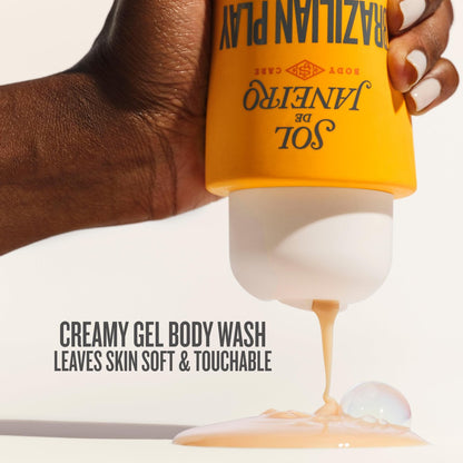 Sol de Janeiro Ultimate Shower Bundle: Travel Size Mini Brazilian Play Moisturizing Shower Cream Gel Body Wash + Brazilian Joia Damage Repairing Shampoo and Conditioner Set Avelisse