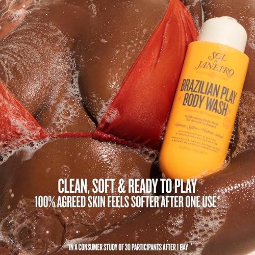 Sol de Janeiro Ultimate Shower Bundle: Travel Size Mini Brazilian Play Moisturizing Shower Cream Gel Body Wash + Brazilian Joia Damage Repairing Shampoo and Conditioner Set Avelisse